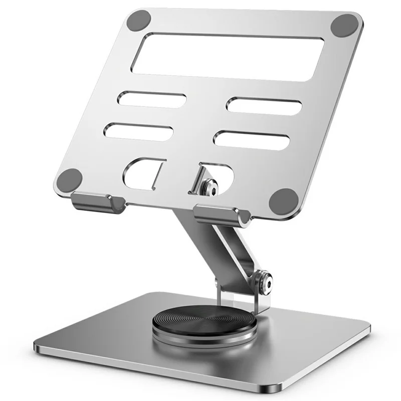 MT1312 360 Degree Rotating Carbon Steel Desktop Foldable Tablet Stand Dual Axis Adjustable Phone Holder - Silver