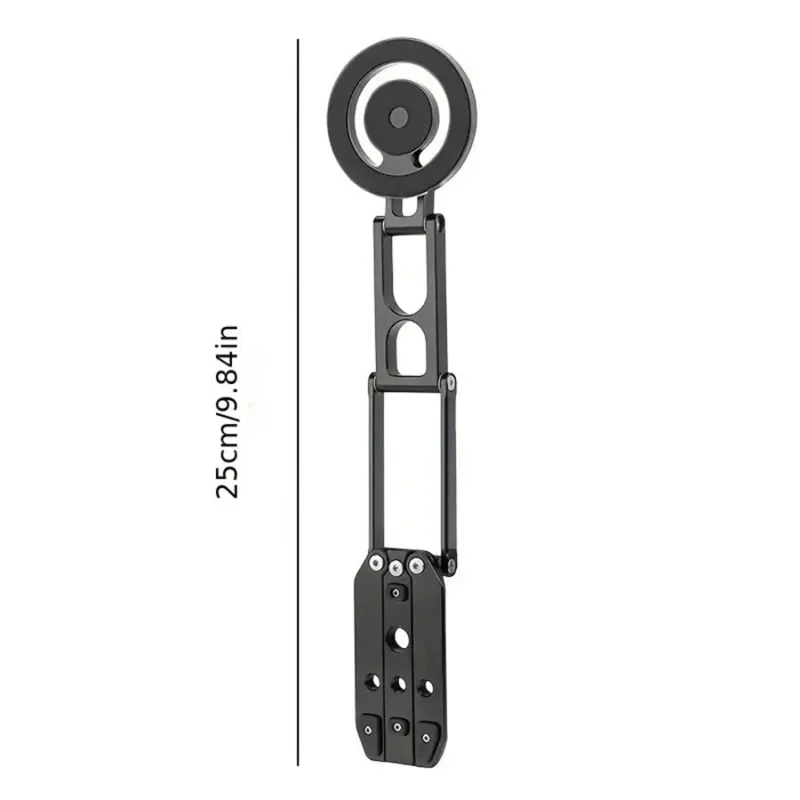 CX-01 Magnetic Phone Tripod Holder Foldable Adjustable Aluminum Alloy Stand for Live Streaming - Black
