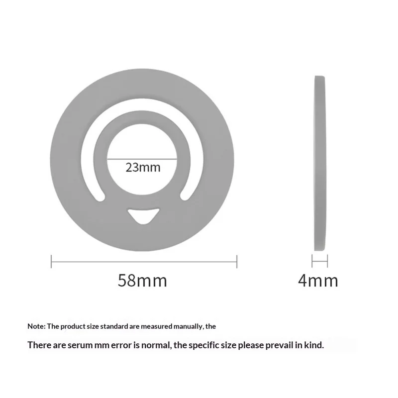 Liquid Silicone Magnetic Phone Ring Holder Anti Drop Phone Finger Grip - Black