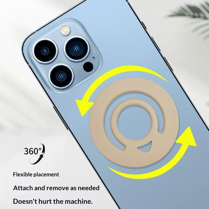 Liquid Silicone Magnetic Phone Ring Holder Anti Drop Phone Finger Grip - Black