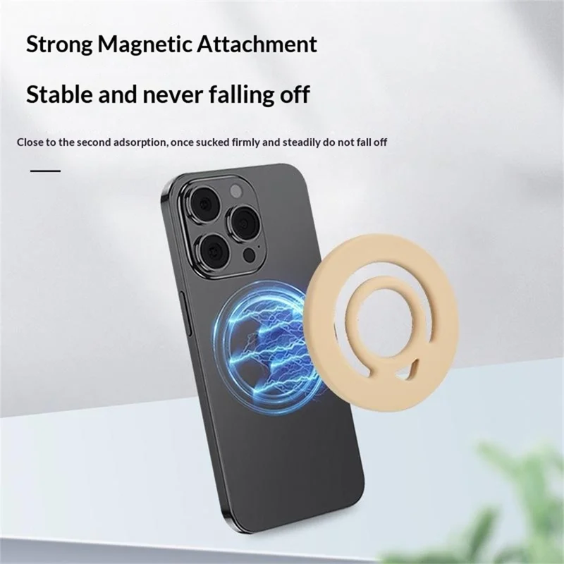 Liquid Silicone Magnetic Phone Ring Holder Anti Drop Phone Finger Grip - Black