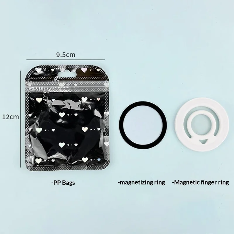 Liquid Silicone Magnetic Phone Ring Holder Anti Drop Phone Finger Grip - Black