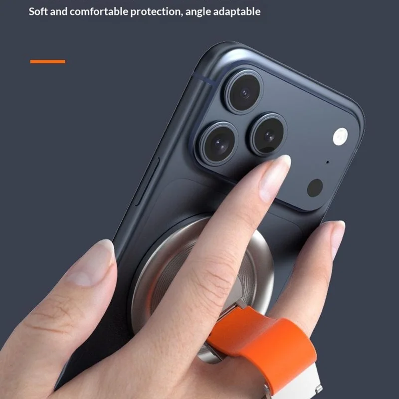 Zinc Alloy Magnetic Phone Ring Holder Kickstand 360 Degree Rotating Stand Multi Function Finger Grip - Black