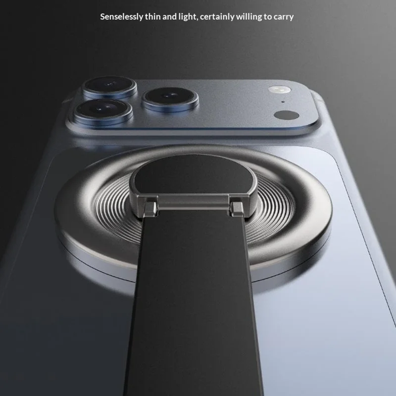 Zinc Alloy Magnetic Phone Ring Holder Kickstand 360 Degree Rotating Stand Multi Function Finger Grip - Black
