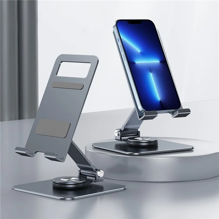 R-just HZ24 Universal Desktop Phone Mobile Tablet Tablet Bracket Rotalt Aluminium Allial - Gris Foncé