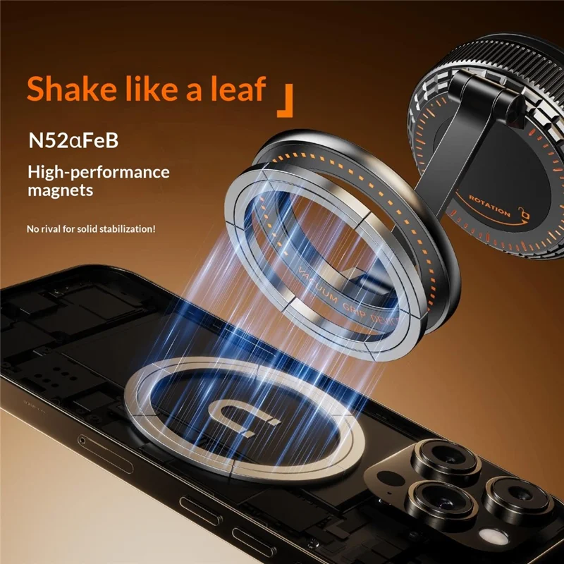 K09 Dashboard Suction Cup Car Phone Holder Magnetic Vacuum Mount Stand for Smartphones Navigation Support