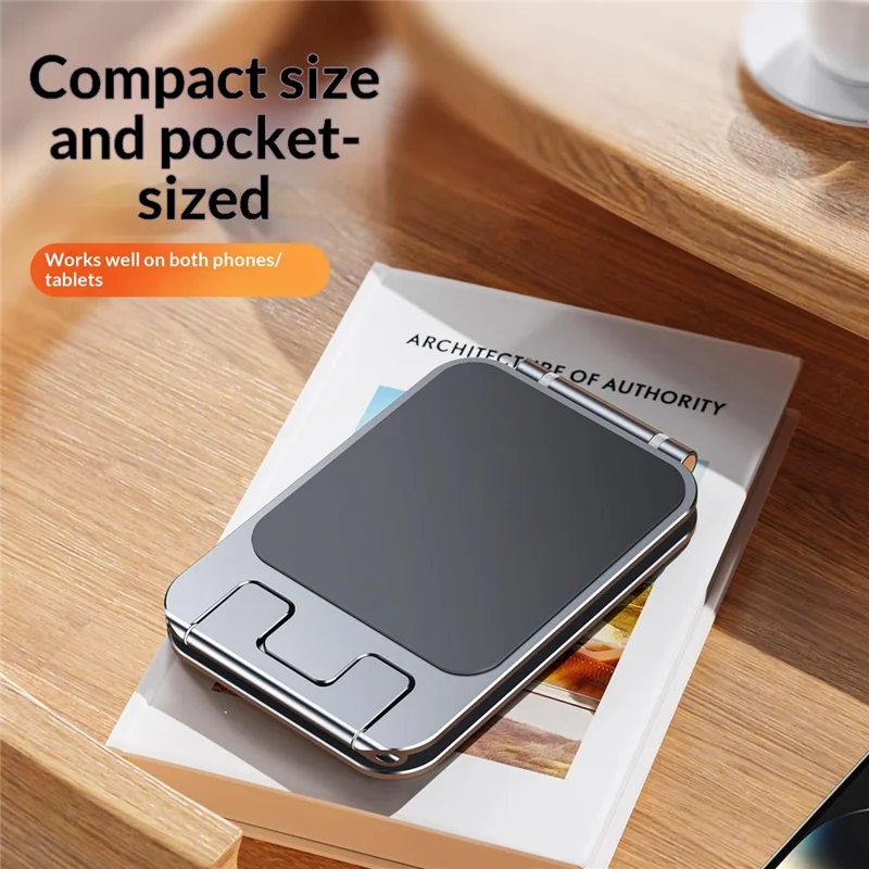 T2 MAX Foldable Phone Tablet Stand Aluminum Alloy Portable Desktop Holder for Office Study Entertainment - Grey