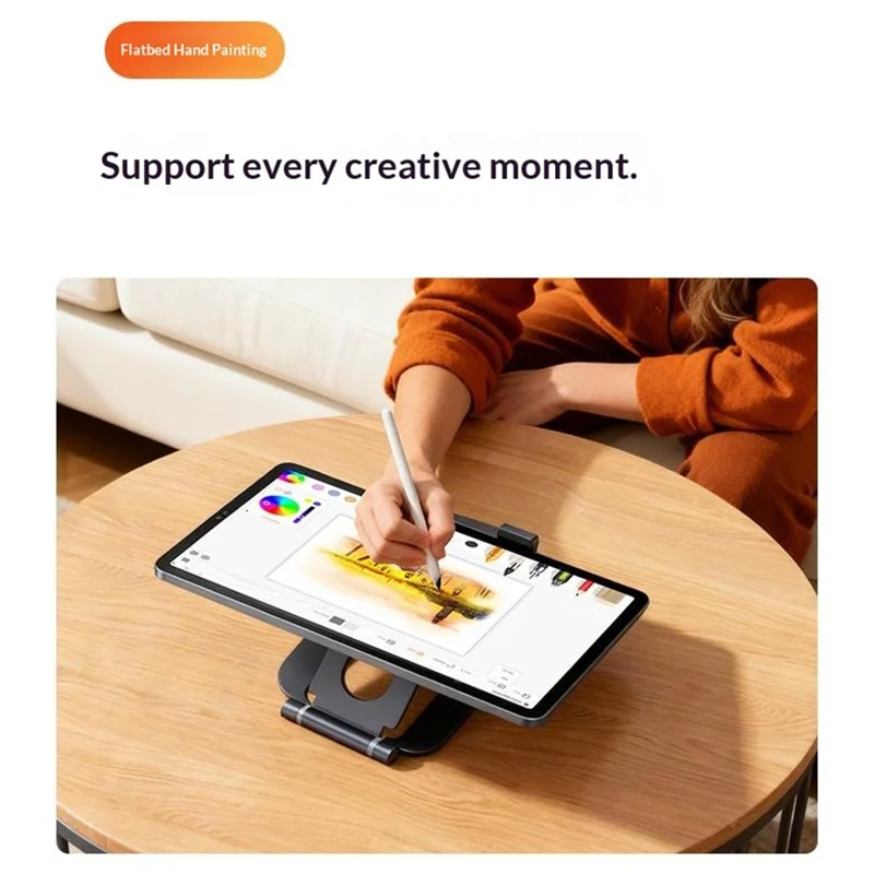 T2 MAX Foldable Phone Tablet Stand Aluminum Alloy Portable Desktop Holder for Office Study Entertainment - Orange