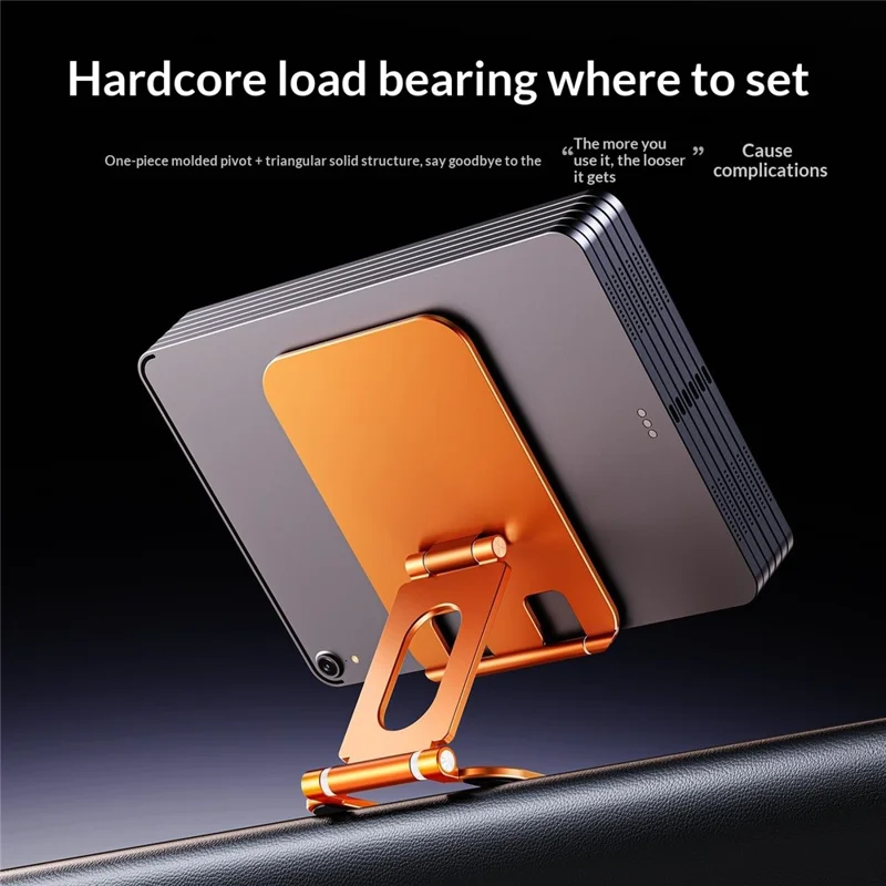 T2 MAX Foldable Phone Tablet Stand Aluminum Alloy Portable Desktop Holder for Office Study Entertainment - Orange