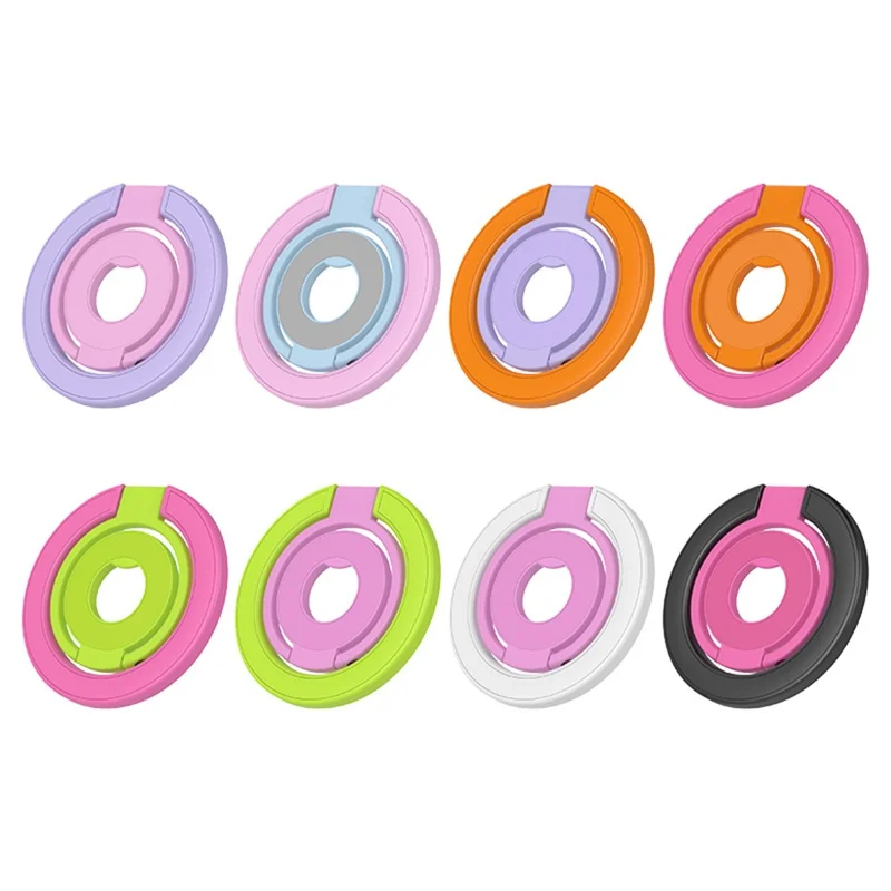 Magnetische telefoonringhouder compatibel met MagSafe Drievoudige vouw 360 graden roterende standaard multifunctionele bevestiging - Roze