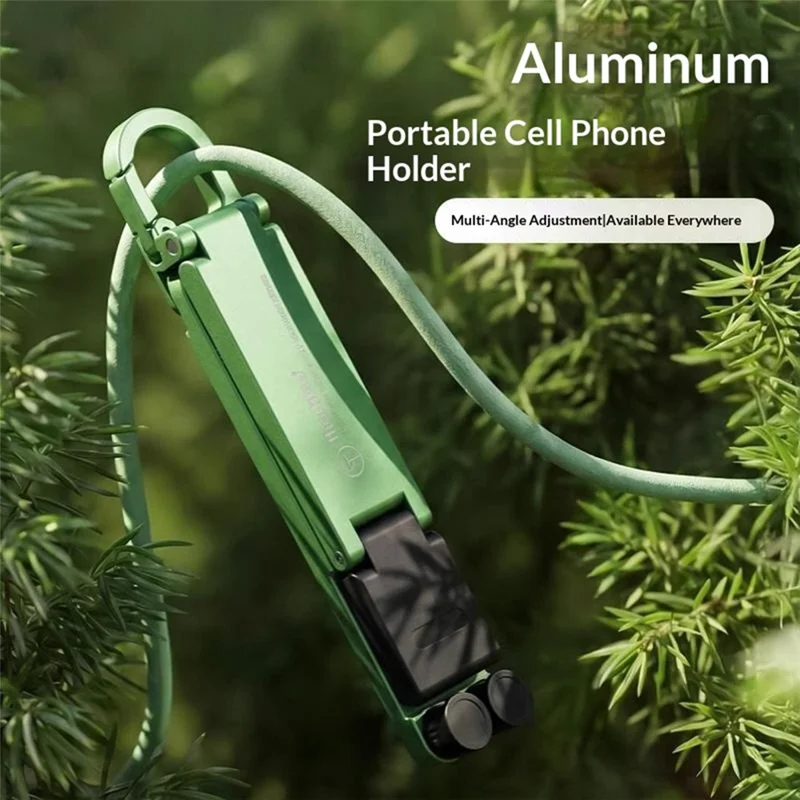 T11 Supporto per Telefono Mini Portachiavi Multifunzionale Pieghevole in Alluminio Supporto da Tavolo Portatile per Mobile - Arancione