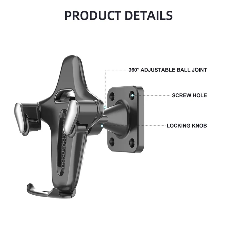 Wall Mount Phone Holder 360 Degree Adjustable Phone Stand for 4.7-7.2 Inch Smartphones