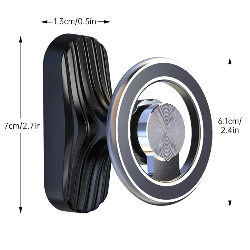 Magnetic Phone Mount 360 Degree Rotatable Hands-free Cellphone Stand for Gym Kitchen - Black