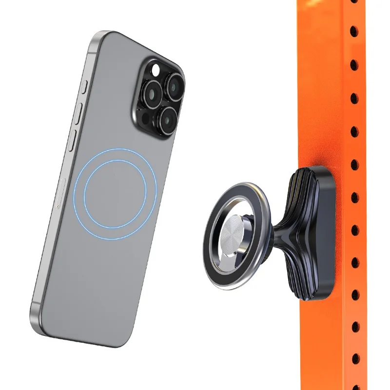 Magnetic Phone Mount 360 Degree Rotatable Hands-free Cellphone Stand for Gym Kitchen - Black