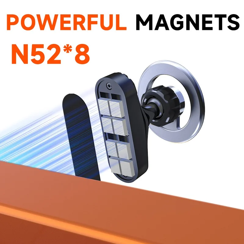Magnetic Phone Mount 360 Degree Rotatable Hands-free Cellphone Stand for Gym Kitchen - Black