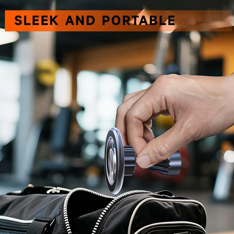 Magnetic Phone Mount 360 Degree Rotatable Hands-free Cellphone Stand for Gym Kitchen - Black