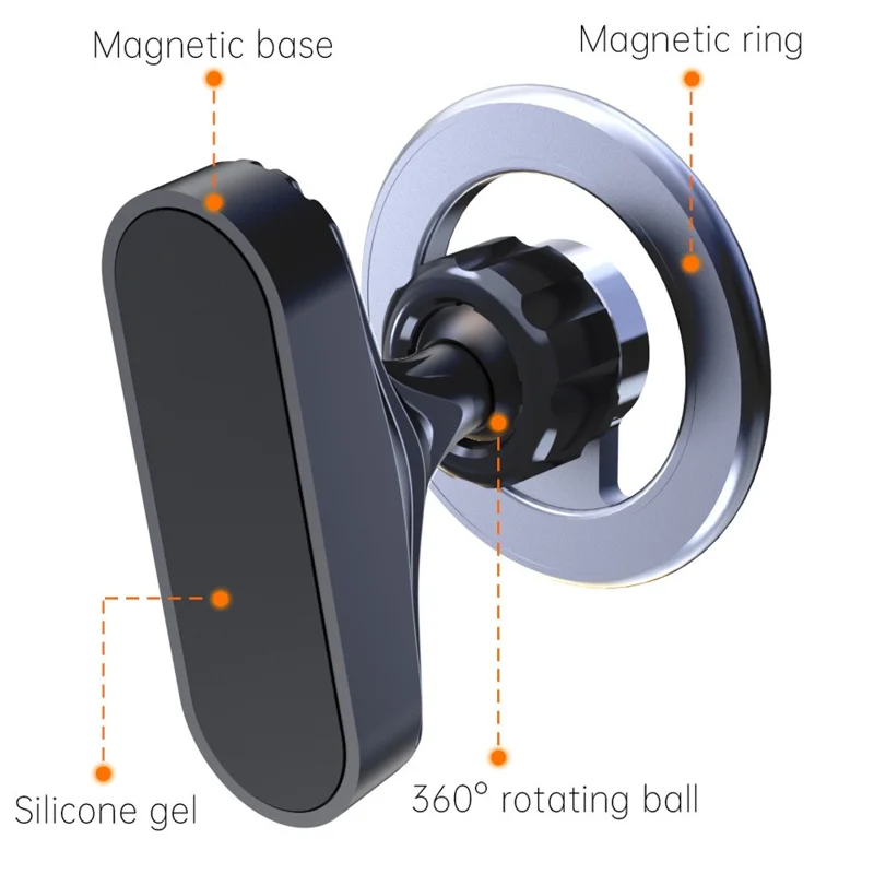 Magnetic Phone Mount 360 Degree Rotatable Hands-free Cellphone Stand for Gym Kitchen - Black