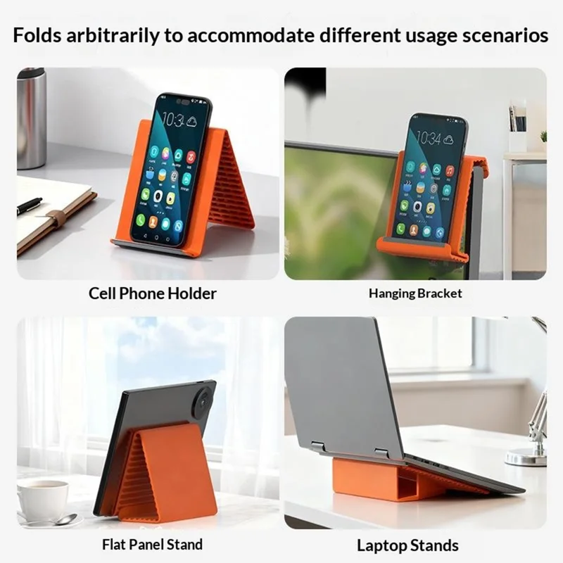 Soporte de Silicona Flexible para Escritorio Soporte Universal Plegable para Teléfono y Tableta Soporte 2 en 1 para Escritorio y Colgado - Negro