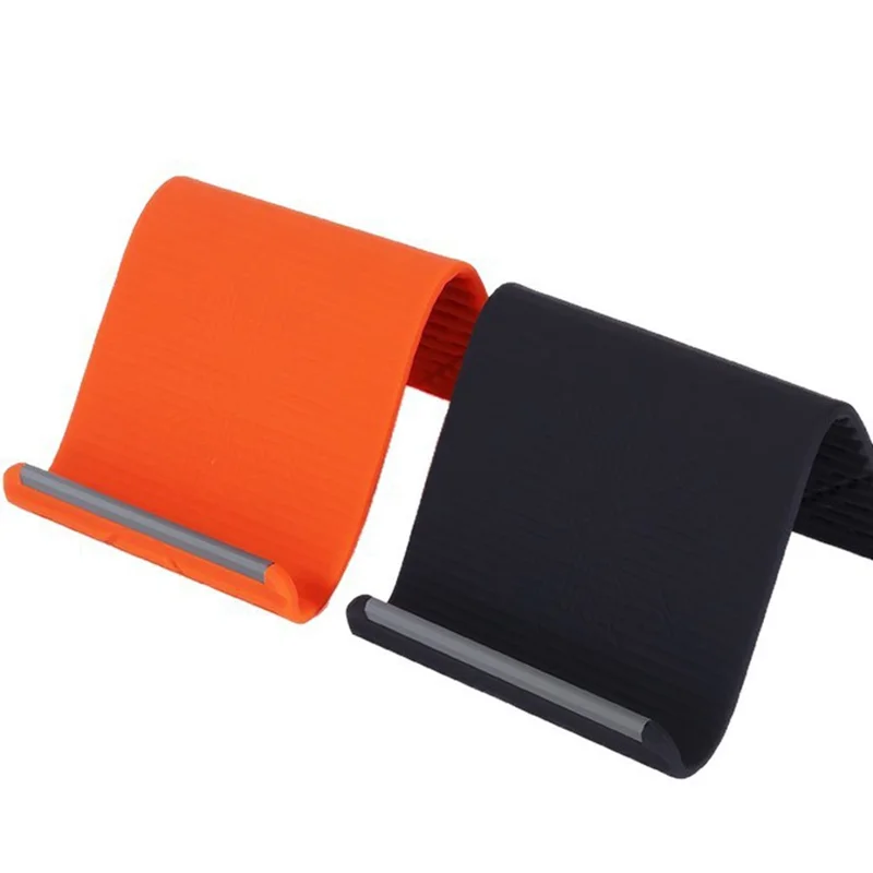 Soporte de Silicona Flexible para Escritorio Soporte Universal Plegable para Teléfono y Tableta Soporte 2 en 1 para Escritorio y Colgado - Negro
