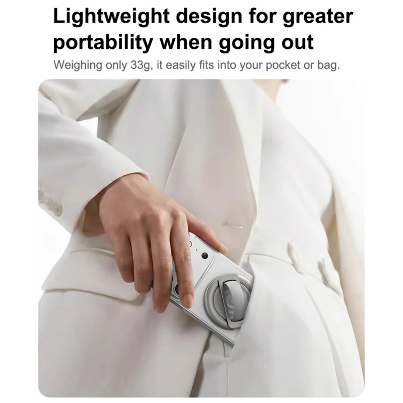 Foldable Magnetic Phone Ring Stand Liquid Silicone Aluminum Rotating Phone Holder for iPhone Android - Grey