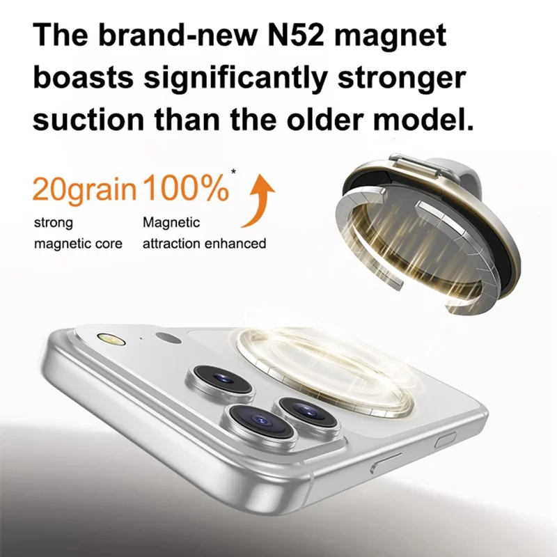 Foldable Magnetic Phone Ring Stand Liquid Silicone Aluminum Rotating Phone Holder for iPhone Android - Grey