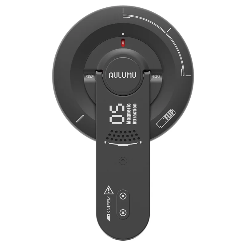 AULUMU G05 5-i-1 Magnetisk Telefonholder Multifunktionsværktøj 360° Rotation Æskekniv Vinkelmåler Stresslindring Legetøj - Sort