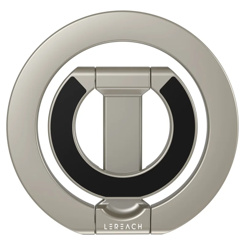 LEREACH LRFP-02 Magnetic Phone Ring Stand Dual Ring Rotating Phone Holder Grip - Silver