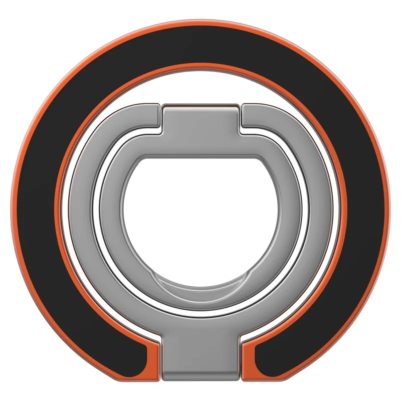 LEREACH LRFP-04 Magnetic Phone Ring Stand Triple Ring Rotation Phone Holder Grip - Orange