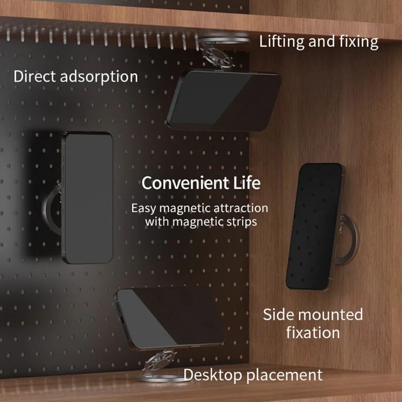 Soporte de Anillo Magnético Giratorio para Teléfono, Soporte de Escritorio de Aleación de Zinc Compatible con MagSafe - Anti-deslumbrante