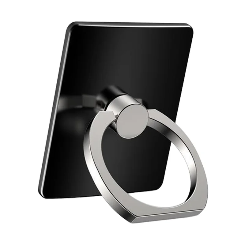 Soporte Anillo Multifuncional para Teléfono, Soporte de Escritorio con Adhesivo, Enganche Metálico para Dedo, Negro