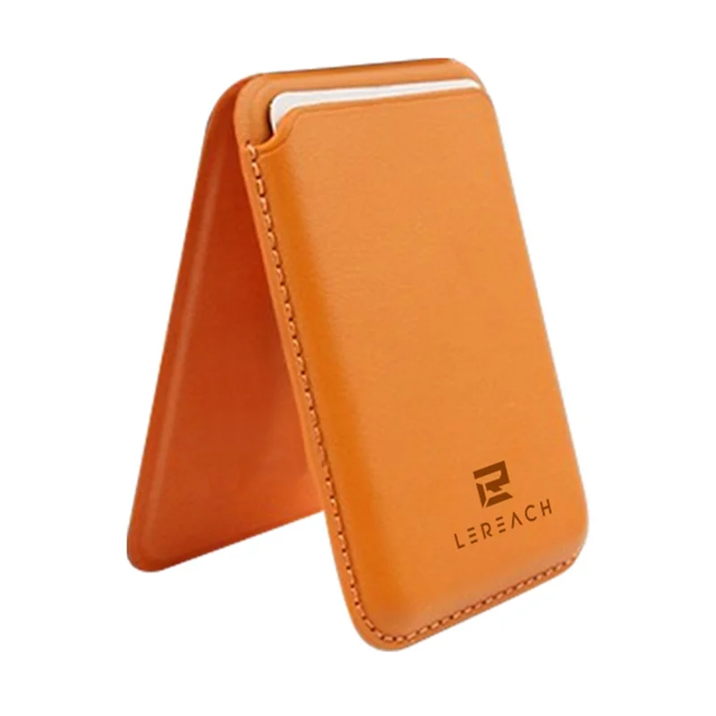 LEREACH LRFP-07 Magnetic Phone Card Holder Stand Secure Phone Wallet - Brown