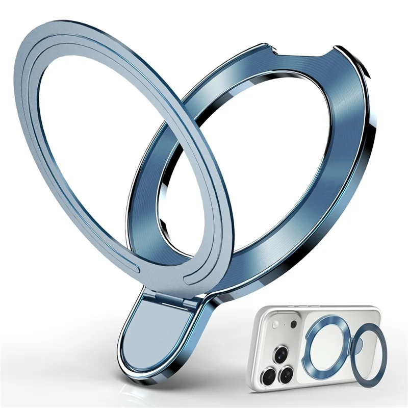 Soporte de Anillo para Teléfono Plegable Ajustable con Adhesivo - Azul