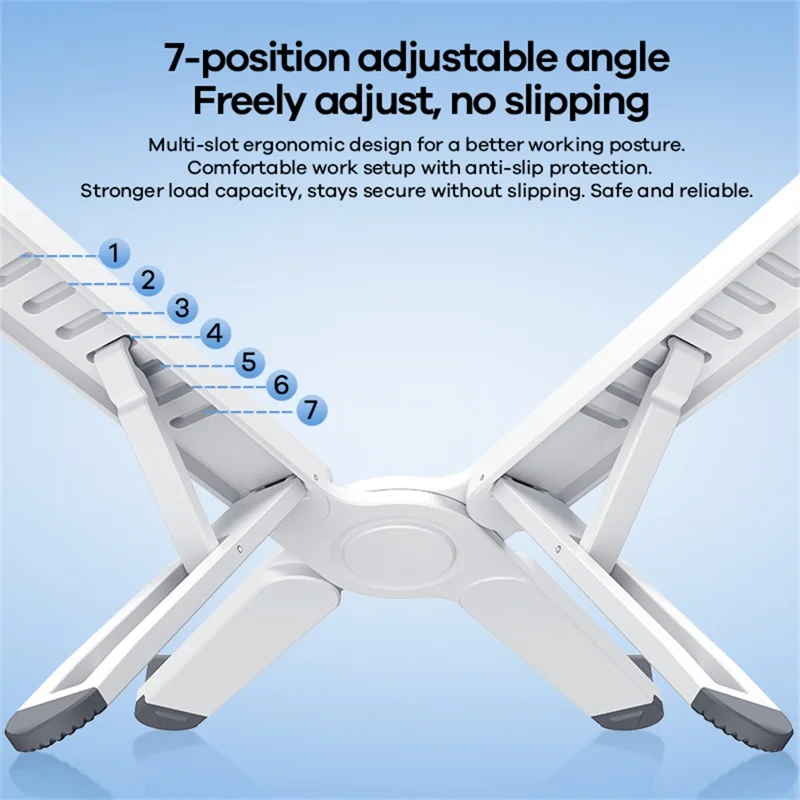 REMAX RM-C39 X-Shaped Laptop Stand for Desk 7-Angle Adjustable Foldable Laptop Riser Holder - White