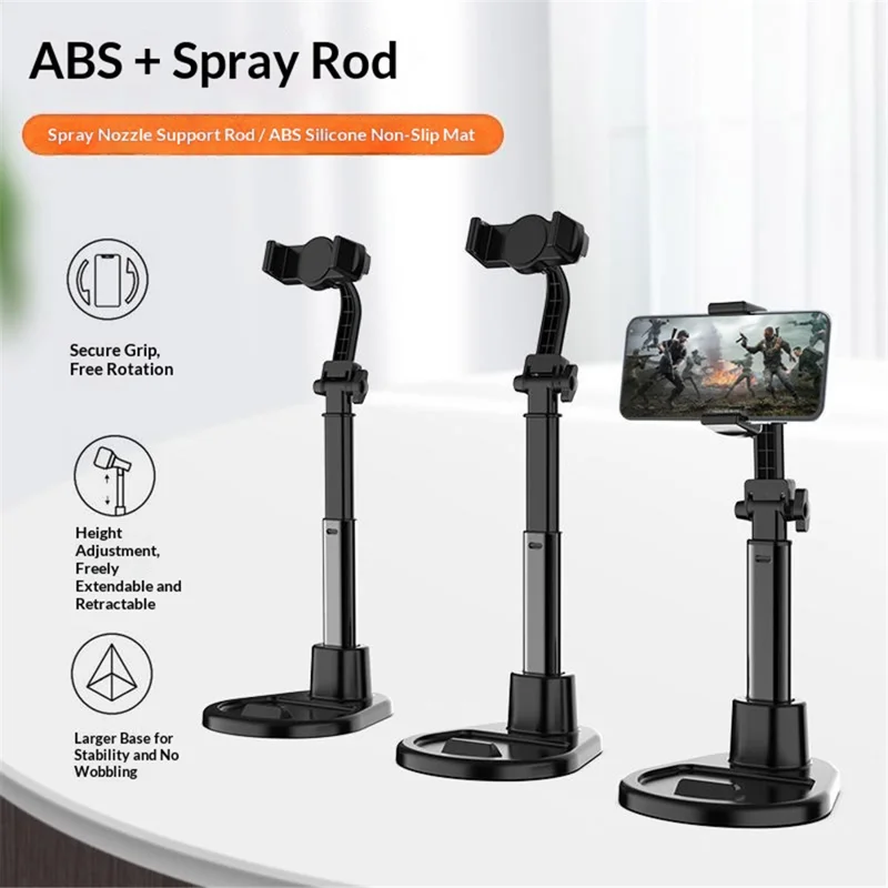 T13-2 Mobile Phone Live Stand Multi-Angle Adjustment Desktop Tripod for Live Streaming - Black