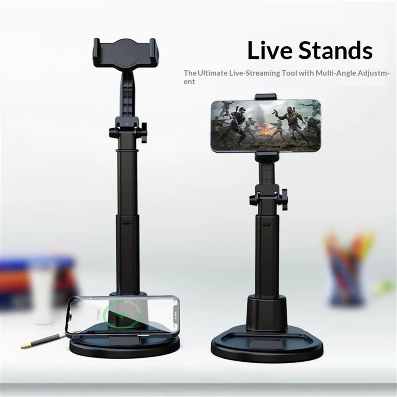 T13-2 Mobile Phone Live Stand Multi-Angle Adjustment Desktop Tripod for Live Streaming - Black