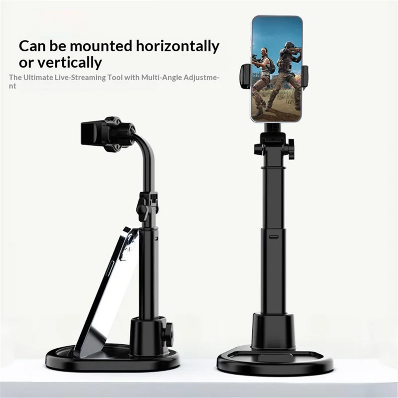 T13-2 Mobile Phone Live Stand Multi-Angle Adjustment Desktop Tripod for Live Streaming - Black