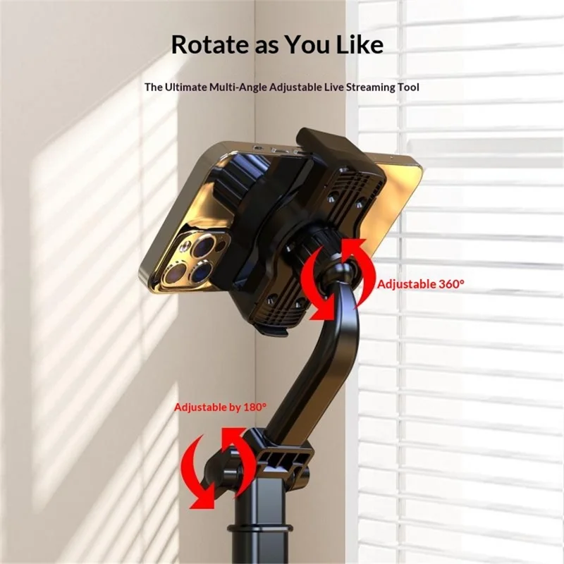 T13-2 Mobile Phone Live Stand Multi-Angle Adjustment Desktop Tripod for Live Streaming - Black