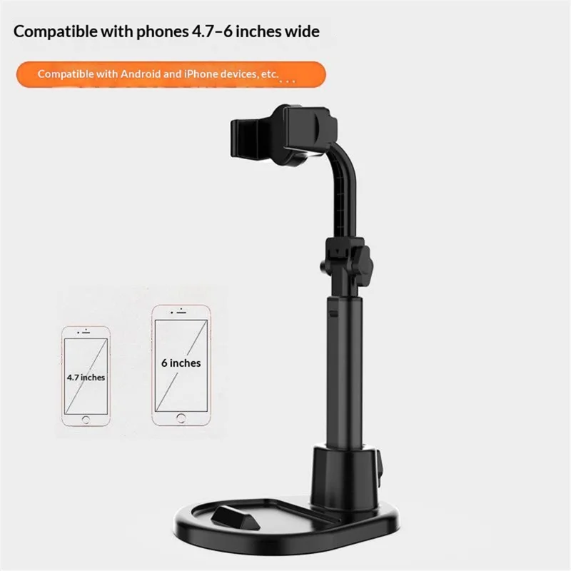 T13-2 Mobile Phone Live Stand Multi-Angle Adjustment Desktop Tripod for Live Streaming - Black