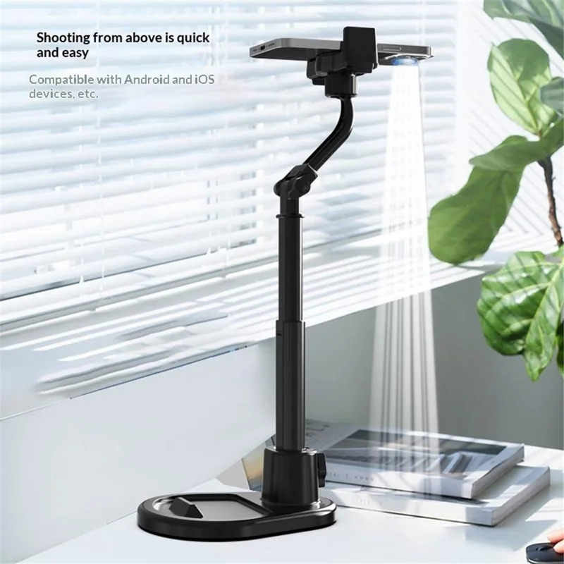 T13-2 Mobile Phone Live Stand Multi-Angle Adjustment Desktop Tripod for Live Streaming - Black