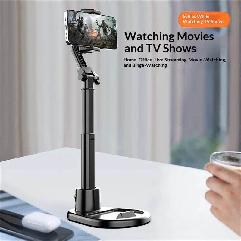 T13-2 Mobile Phone Live Stand Multi-Angle Adjustment Desktop Tripod for Live Streaming - Black