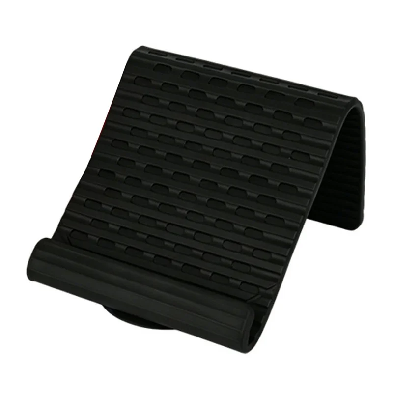 Phone Tablet Stand Flexible Foldable Silicone Suction Cup Adjustable Angle Rollable Holder for Travel Workout Desk - Black