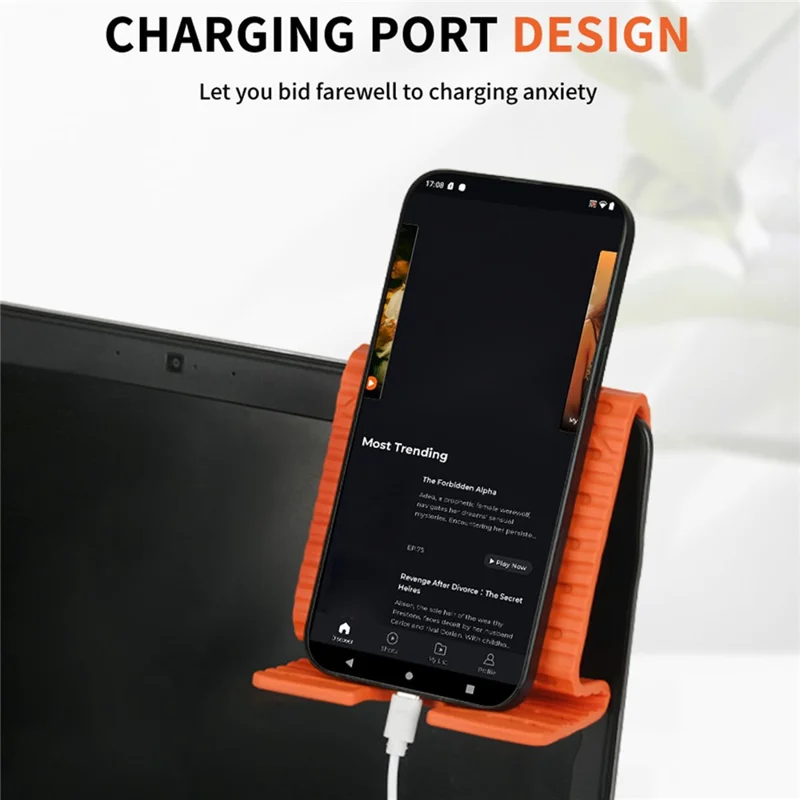Phone Tablet Stand Flexible Foldable Silicone Suction Cup Adjustable Angle Rollable Holder for Travel Workout Desk - Black