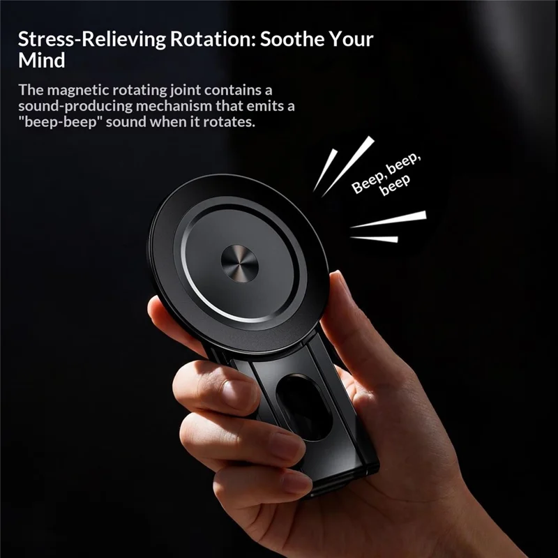 E18 Foldable Magnetic Phone Tripod Stand N52 Magnet 1 / 4-inch Threaded Hole for Live Streaming - Black