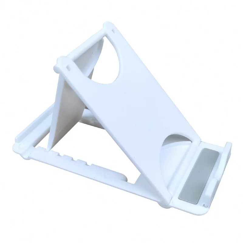 Universal foldbar holder til mobiltelefon til skrivebord, plasthlder til telefonstativ - Hvid