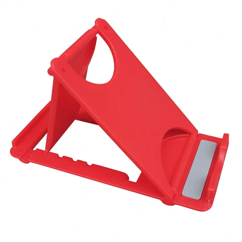 Universal Foldable Mobile Phone Desktop Bracket Plastic Cellphone Holder Stand - Red