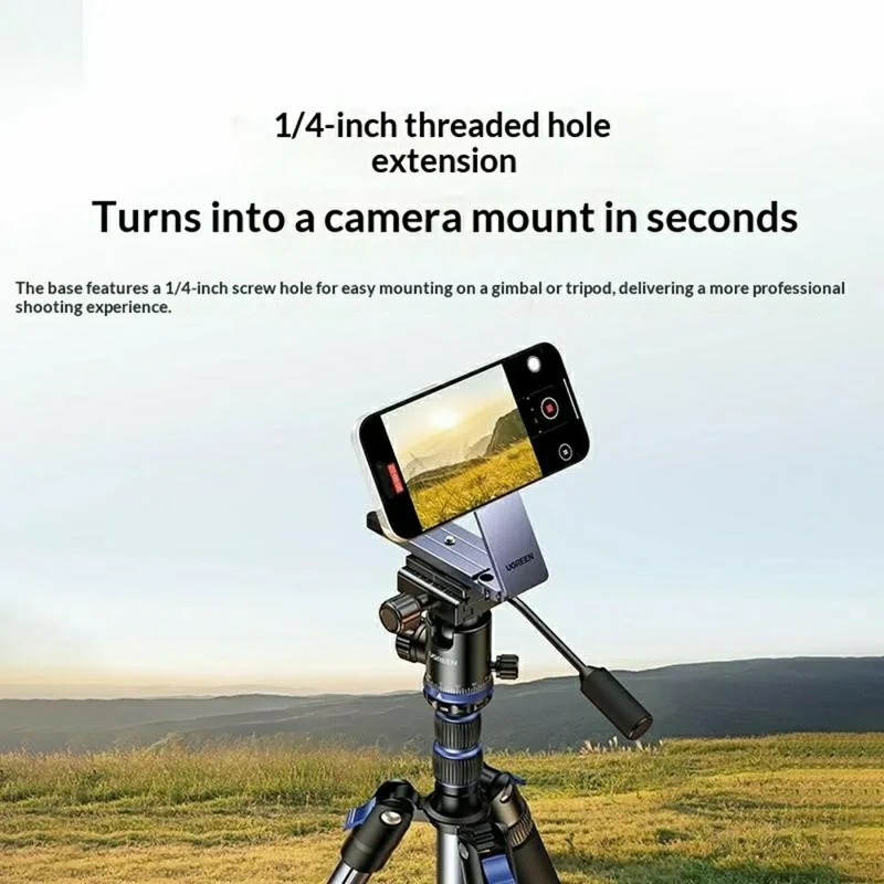 UGREEN LP962 75509 Magnetic Phone Tripod Foldable Selfie Stick N52 Magnet 1 / 4-inch Threaded Hole