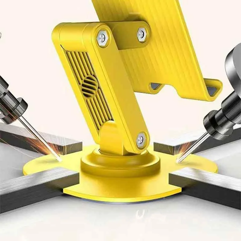 K69 Foldable Desktop Phone Stand Three Axis Adjustable Rotating Tablet Mount for Office and Travel - Black
