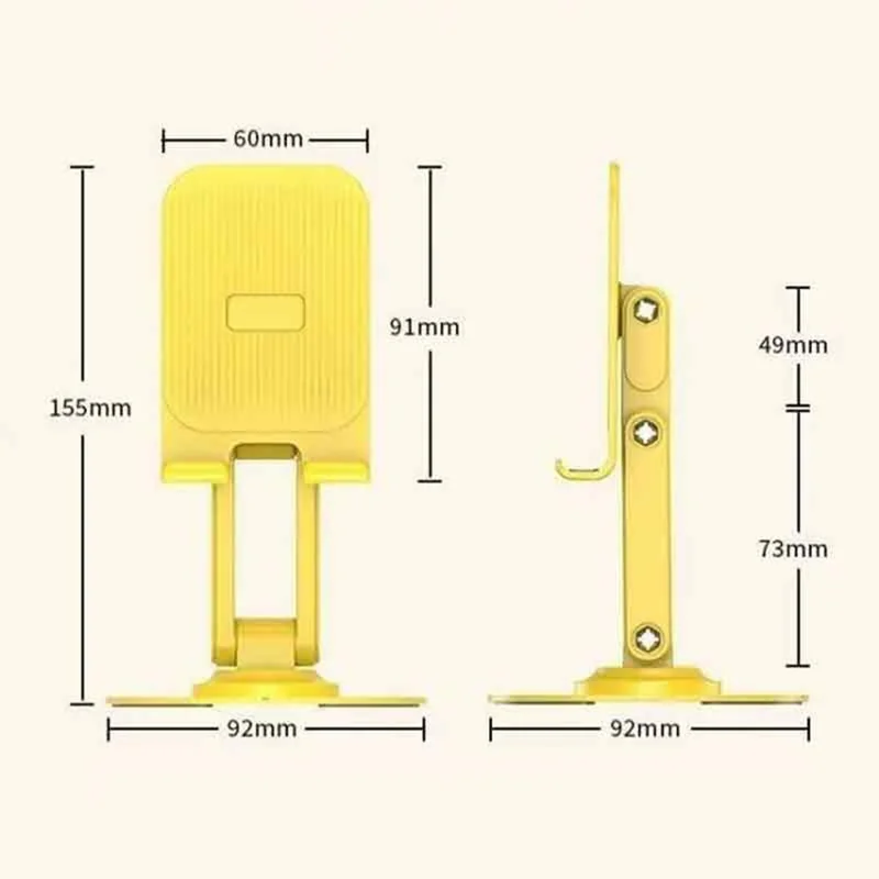 K69 Foldable Desktop Phone Stand Three Axis Adjustable Rotating Tablet Mount for Office and Travel - Black