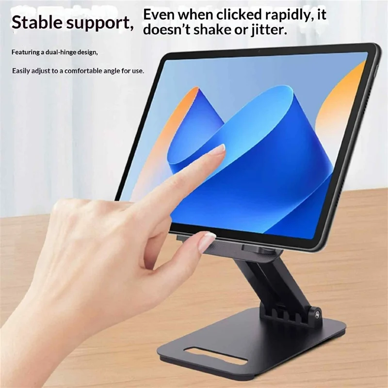 K29S Foldable Phone Stand Rotatable Adjustable Height Angle Desktop Tablet Holder for Home and Office - Black