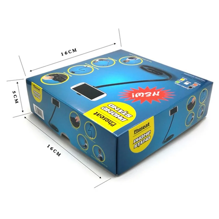 PHOSEAT Flexible Arm Phone Holder Clip Lazy Mobile Phone Bracket for Bed Desk - Orange